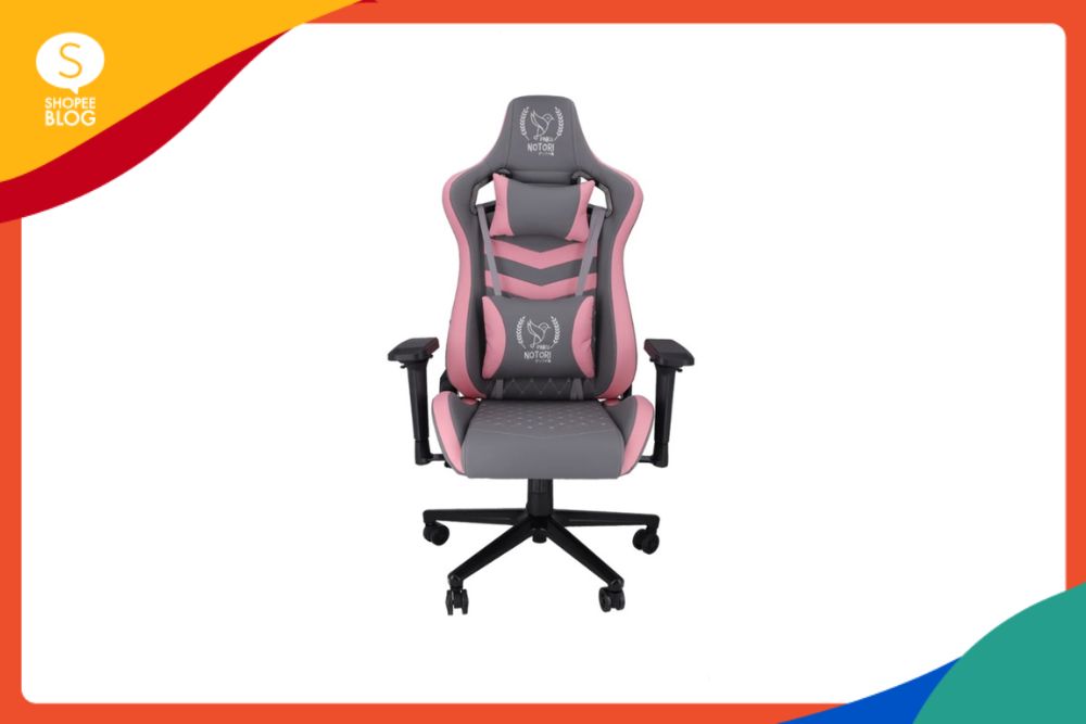 เก้าอี้เกมมิ่ง เก้าอี้เกมมิ่ง Pinku Notori Gaming chair ZK-157 สีชมพู เทา