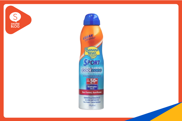 ครีมกันแดด Banana Boat Sport Coolzone Ultramist Clear Sunscreen Spray