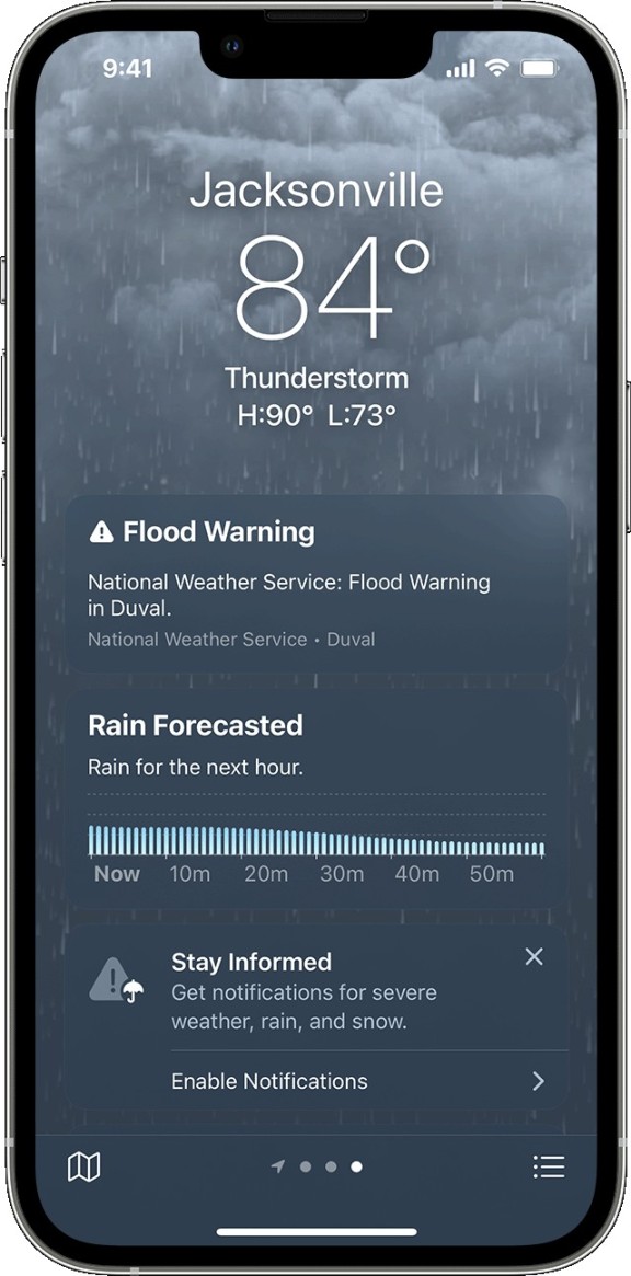 iOS 16 weather app feature
