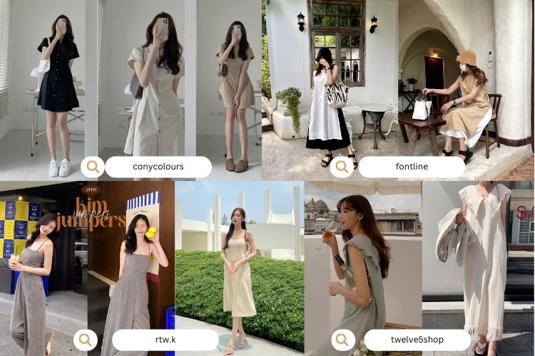 ไอเดียแต่งตัวไปคาเฟ่ หลายสไตล์ ชุดมินิมอล ขาวดำเทาน้ำตาลเบจครีม