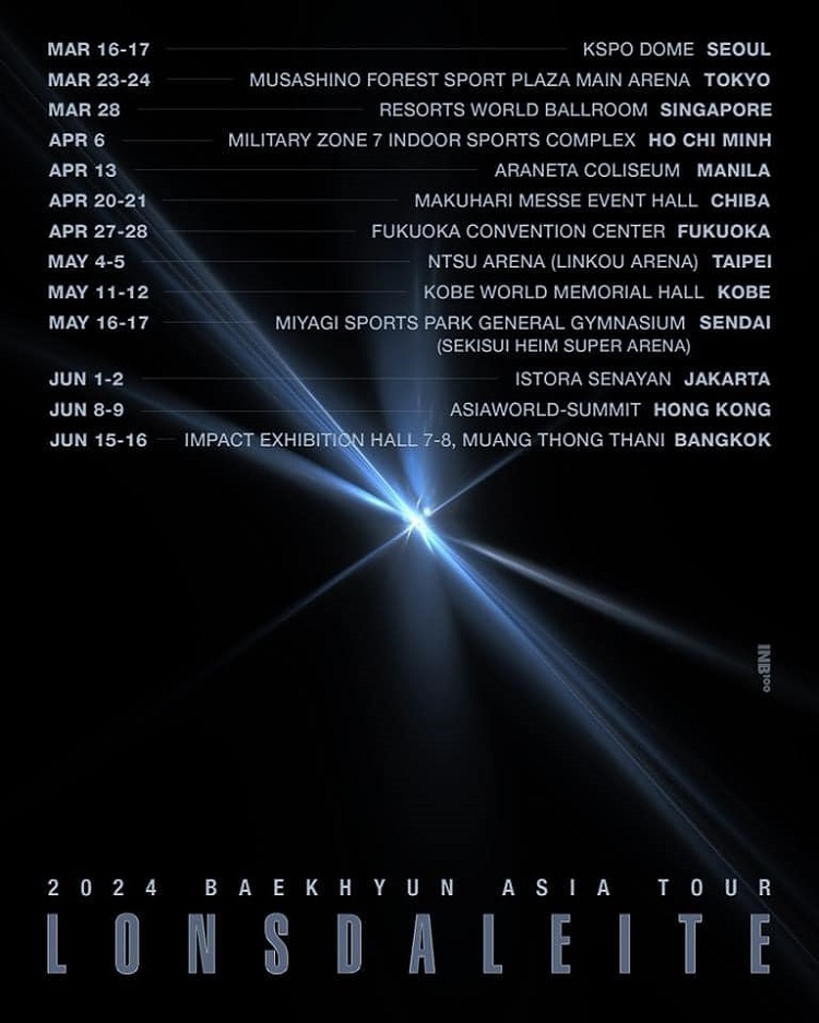 คอนเสิร์ต 2024 ในไทย 2024 BAEKHYUN ASIA TOUR LONSDALEITE IN BANGKOK