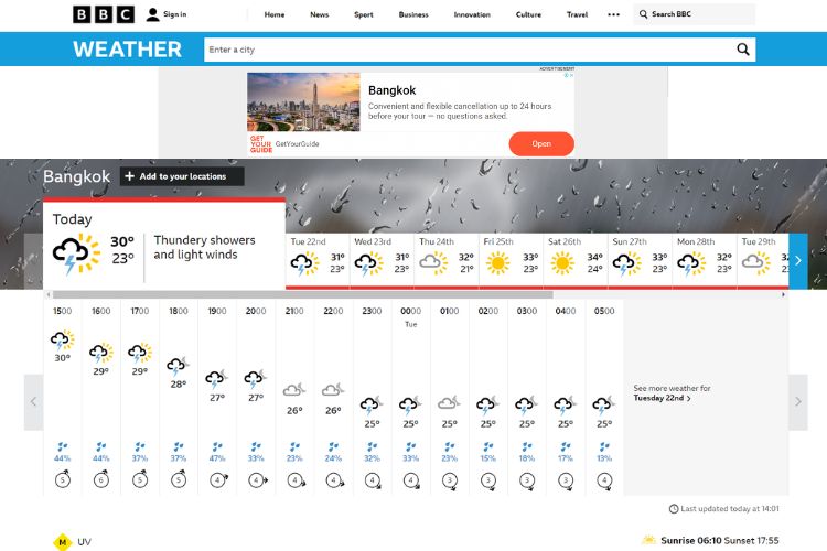 Shopee Blog BBC Weather เว็บพยากรณ์อากาศ