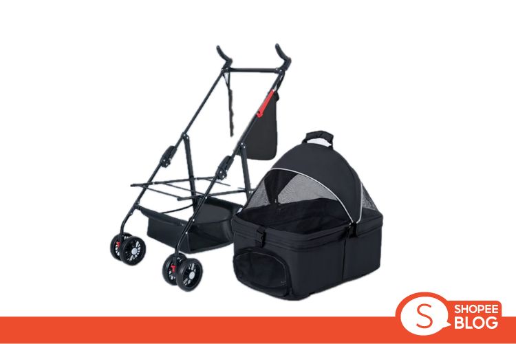 Shopee Blog-ของใช้ก่อนพาสัตว์เลี้ยงเที่ยว-Pet Stroller รถเข็นสุนัขและแมว ถอดออกได้