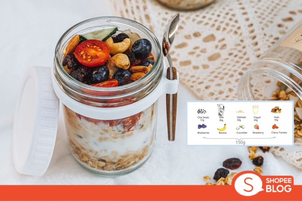 Shopee Blog-สินค้าฮิตโซเชียล-โหลแก้ว Overnight Oats