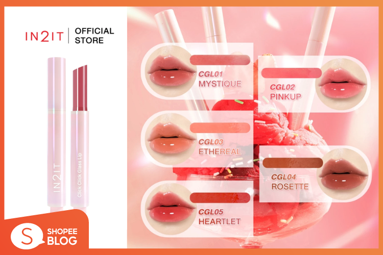 Shopee Blog-แนะนำลิปกด-ลิปกด IN2IT Click Click Glass Lip