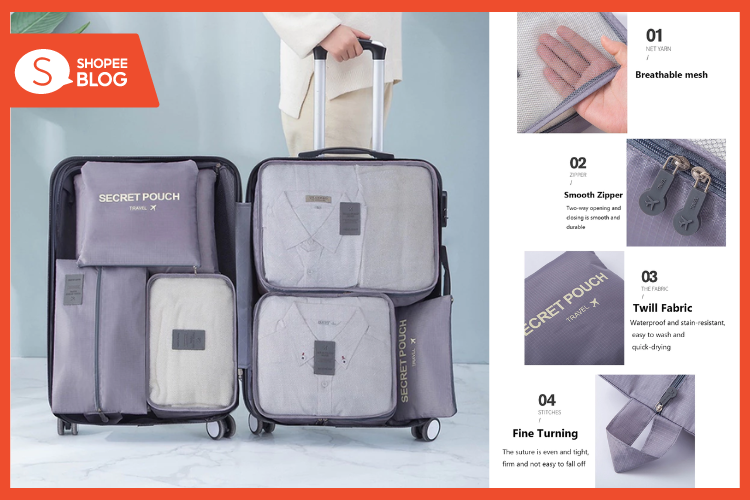 Shopee blog-จัดกระเป๋าเดินทาง-ถุงเก็บของสําหรับเดินทาง (Luggage Organizer)